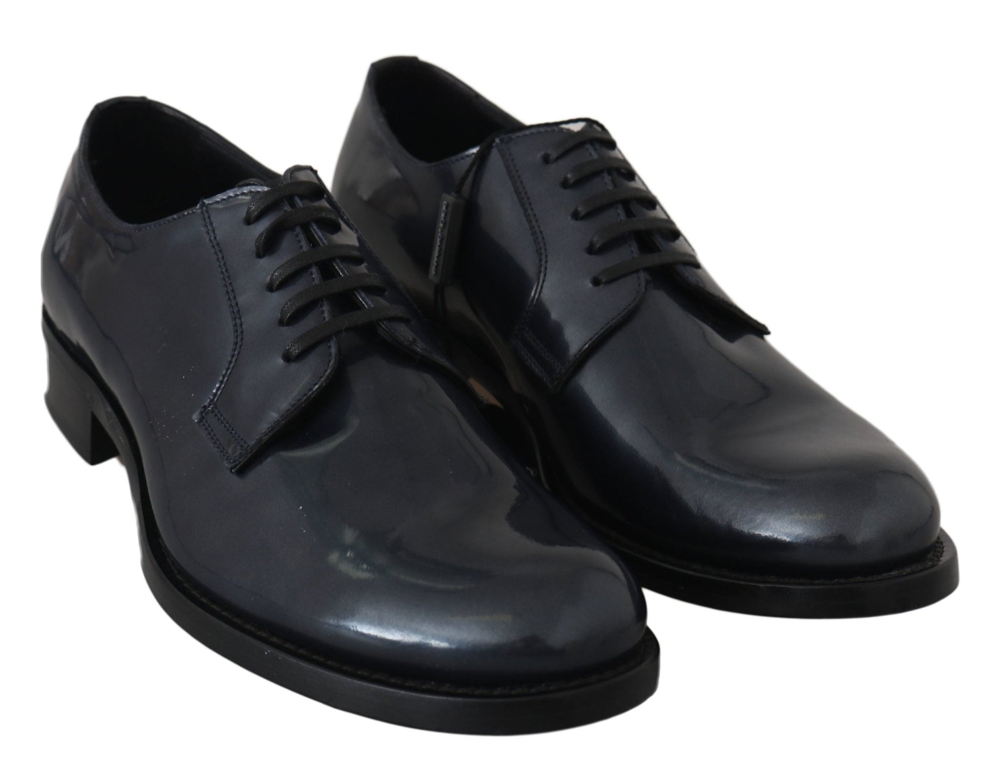 Dolce & Gabbana Elegant Blue Leather Derby Dress Shoes - Sandy Store ByNet