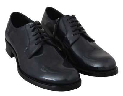 Dolce & Gabbana Elegant Blue Leather Derby Dress Shoes - Sandy Store ByNet