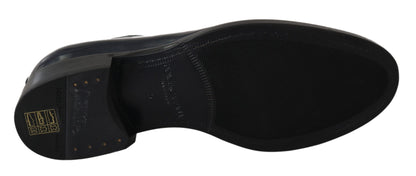Dolce & Gabbana Elegant Blue Leather Derby Dress Shoes - Sandy Store ByNet
