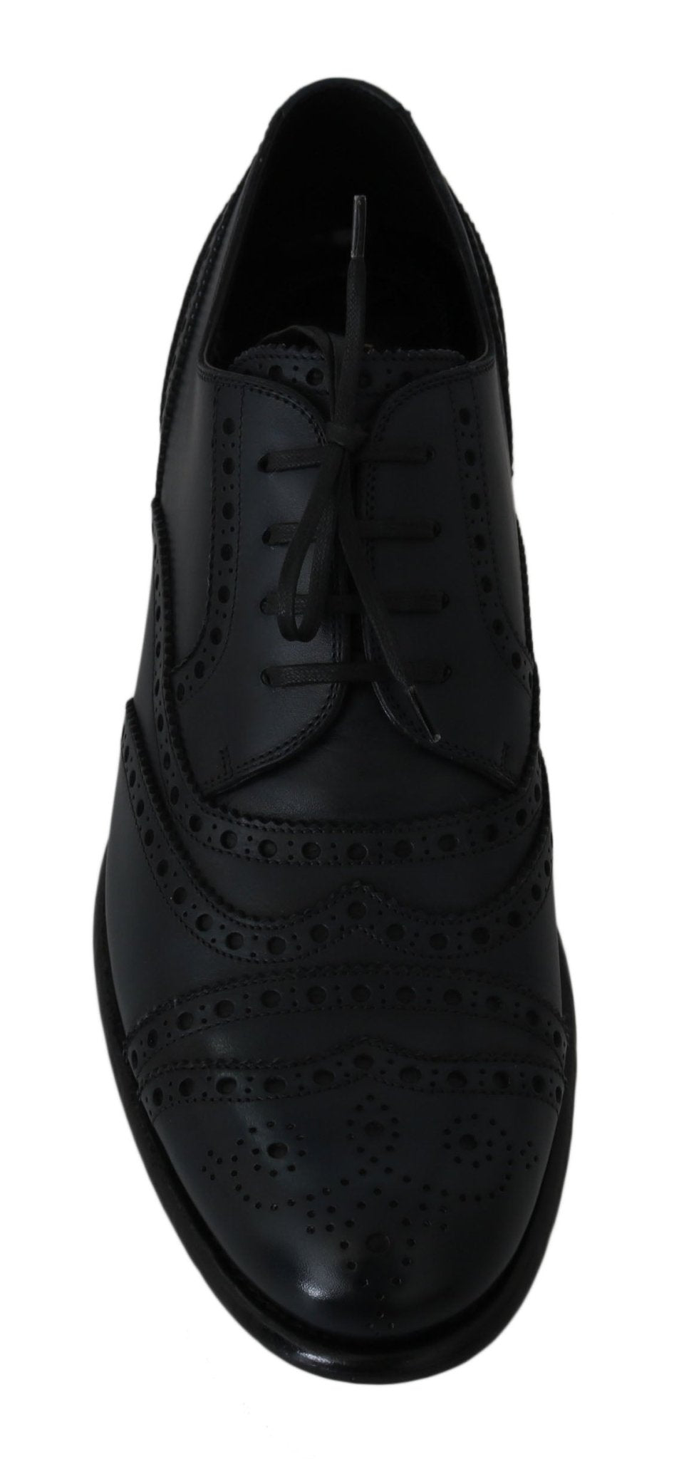 Dolce & Gabbana Elegant Blue Leather Wingtip Derby Shoes - Sandy Store ByNet