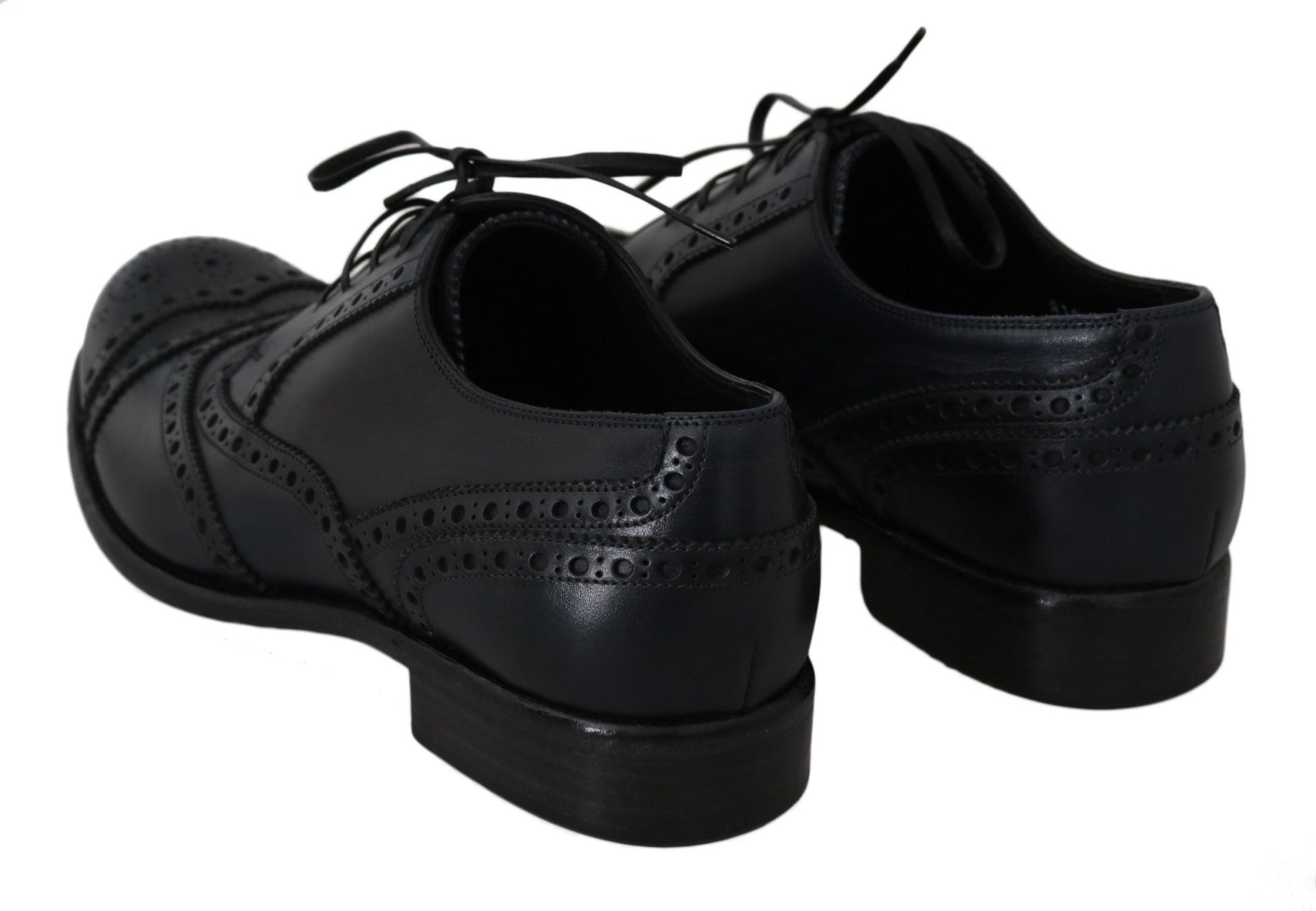 Dolce & Gabbana Elegant Blue Leather Wingtip Derby Shoes - Sandy Store ByNet