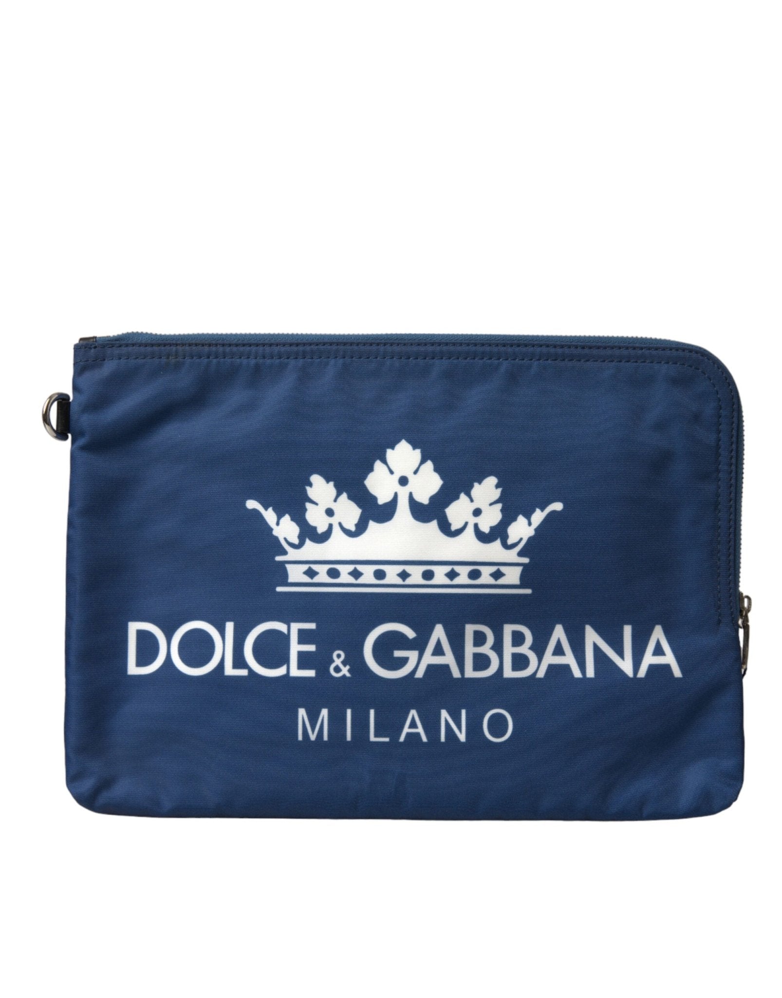 Dolce & Gabbana Elegant Blue Nylon Zipped Clutch - Sandy Store ByNet