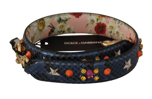 Dolce & Gabbana Elegant Blue Python Leather Bag Strap - Sandy Store ByNet