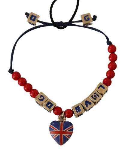 Dolce & Gabbana Elegant Blue, Red Glass & Zama Bracelet - Sandy Store ByNet