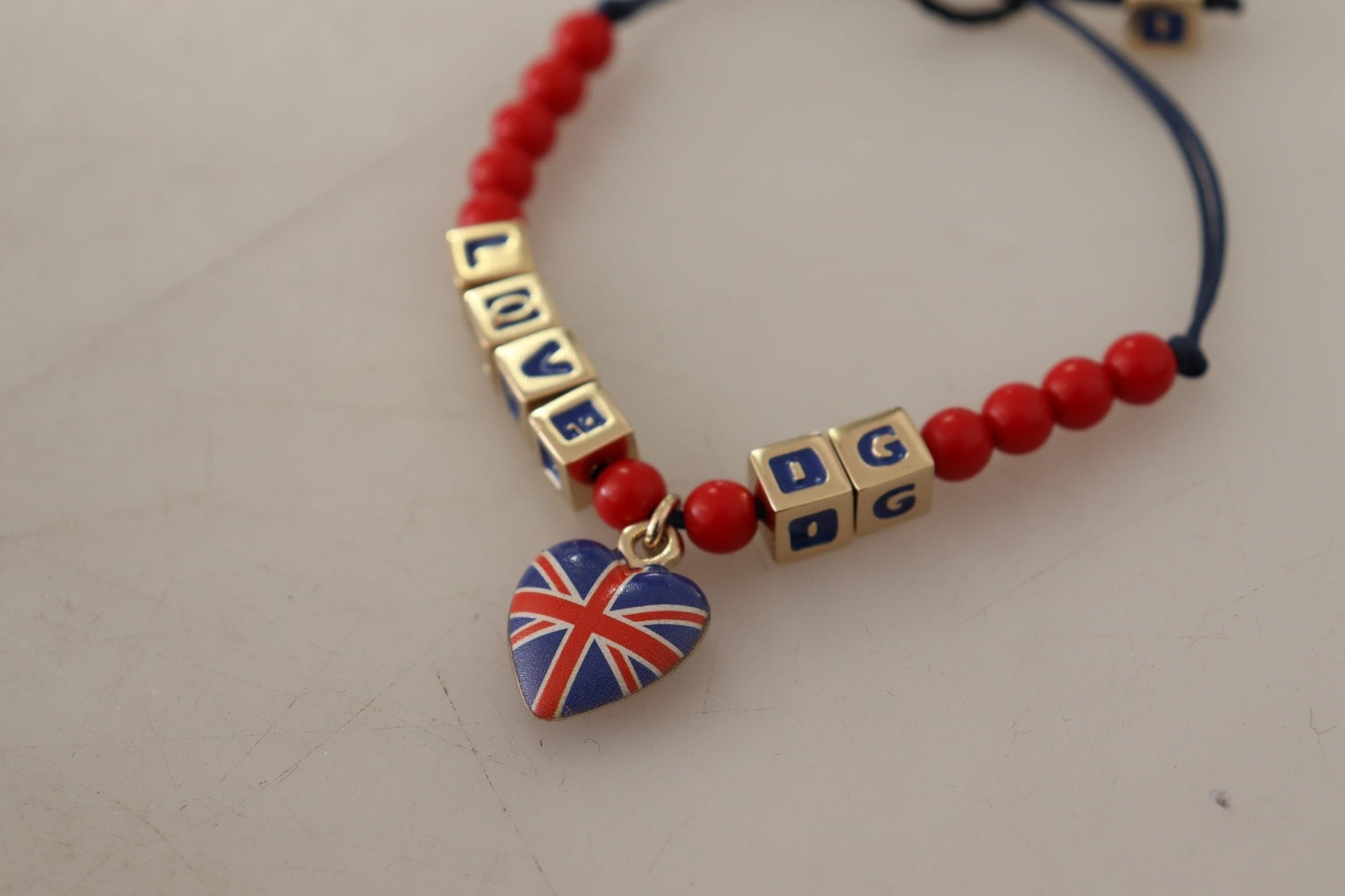 Dolce & Gabbana Elegant Blue, Red Glass & Zama Bracelet - Sandy Store ByNet