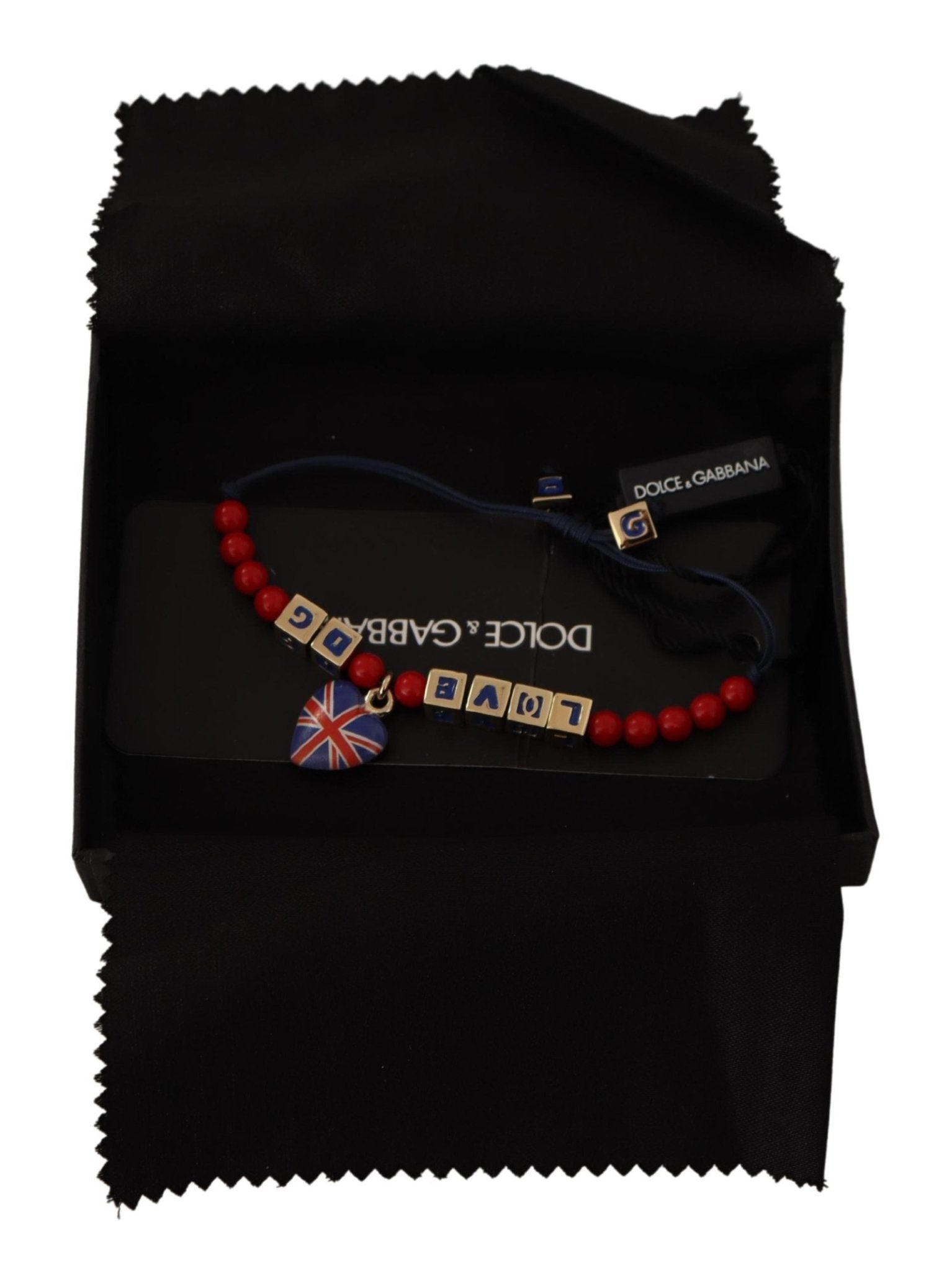 Dolce & Gabbana Elegant Blue, Red Glass & Zama Bracelet - Sandy Store ByNet
