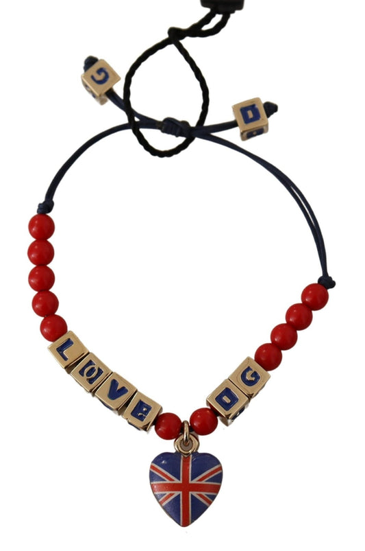 Dolce & Gabbana Elegant Blue, Red Glass & Zama Bracelet - Sandy Store ByNet