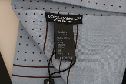 Dolce & Gabbana Elegant Blue Silk Polka Dot Men's Scarf - Sandy Store ByNet