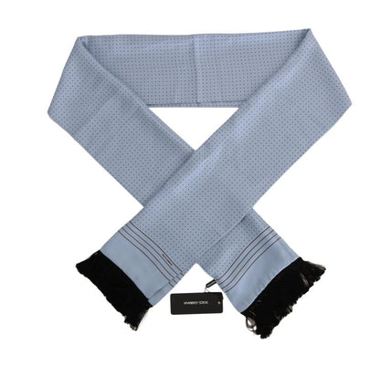 Dolce & Gabbana Elegant Blue Silk Polka Dot Men's Scarf - Sandy Store ByNet