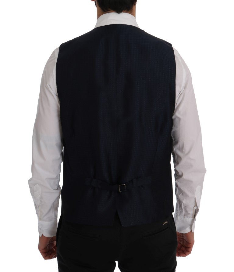 Dolce & Gabbana Elegant Blue Striped Waistcoat Vest - Sandy Store ByNet