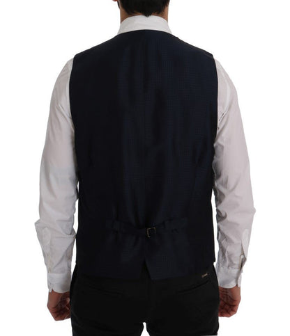 Dolce & Gabbana Elegant Blue Striped Waistcoat Vest - Sandy Store ByNet