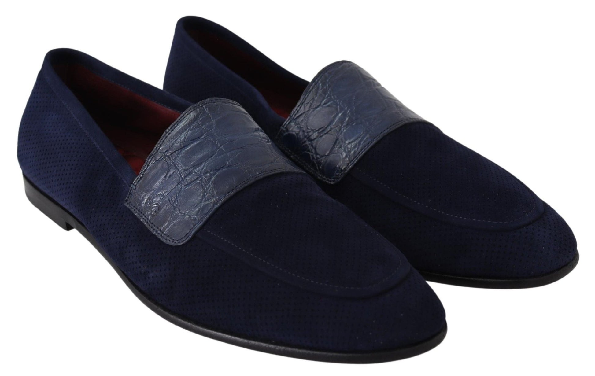 Dolce & Gabbana Elegant Blue Suede Leather Loafers - Sandy Store ByNet
