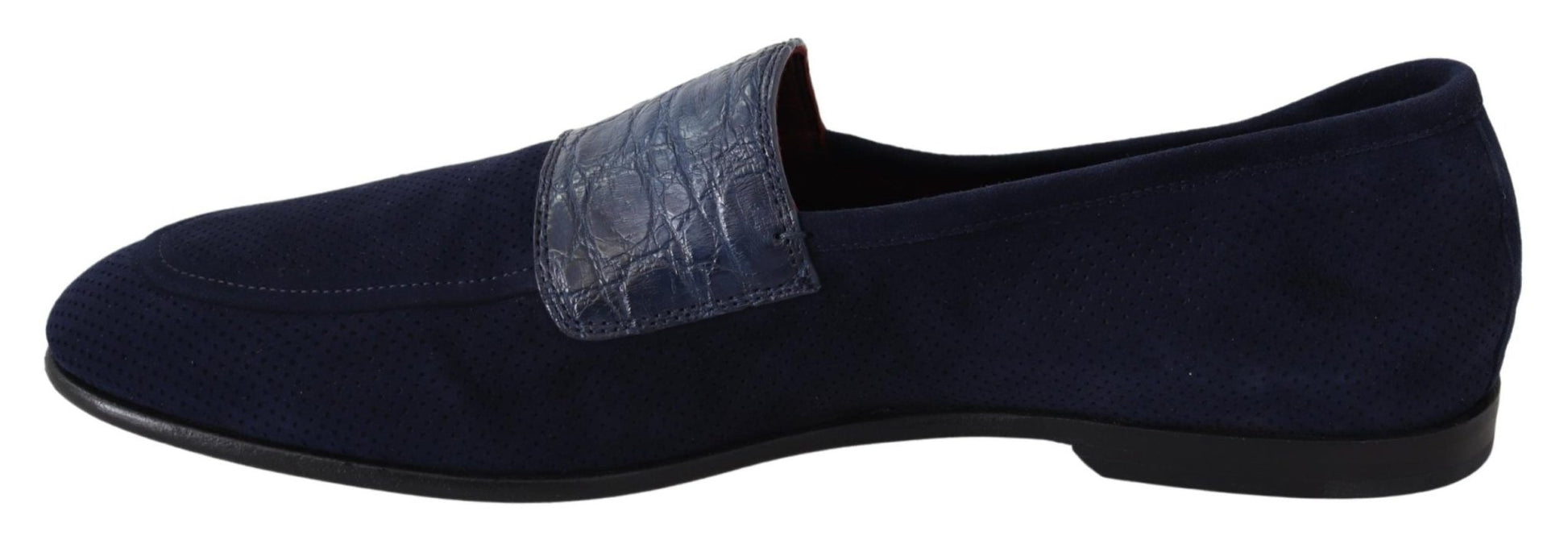 Dolce & Gabbana Elegant Blue Suede Leather Loafers - Sandy Store ByNet