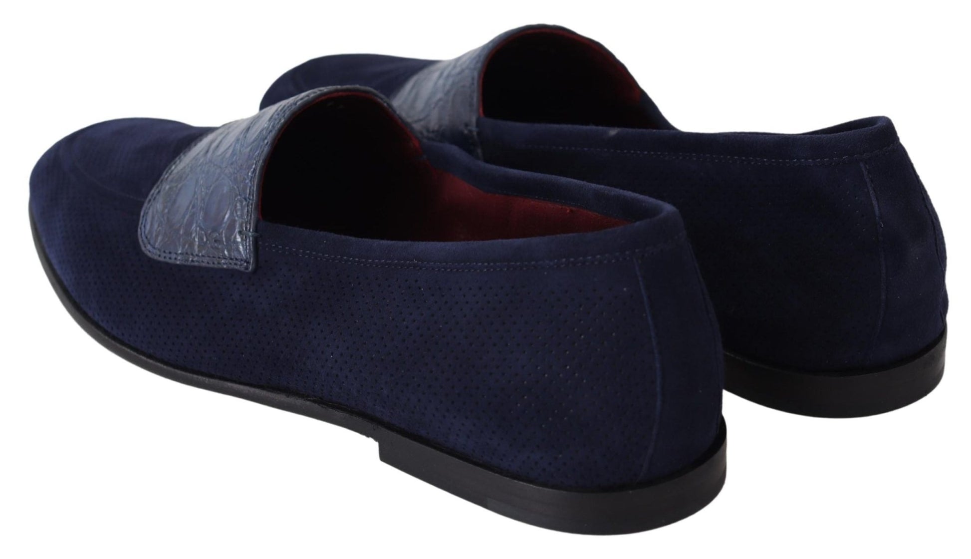 Dolce & Gabbana Elegant Blue Suede Leather Loafers - Sandy Store ByNet