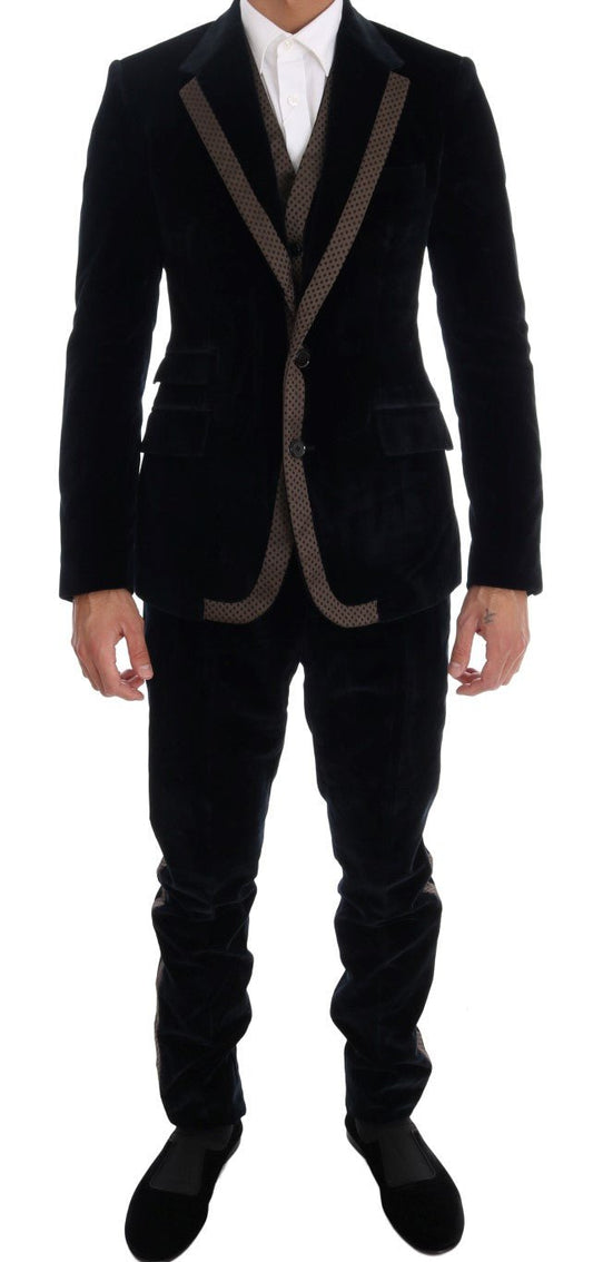 Dolce & Gabbana Elegant Blue Three - Piece Slim Fit Suit - Sandy Store ByNet