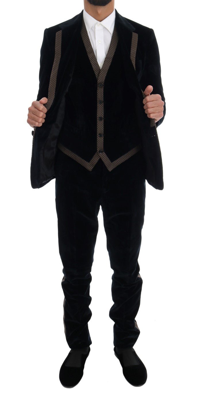 Dolce & Gabbana Elegant Blue Three - Piece Slim Fit Suit - Sandy Store ByNet