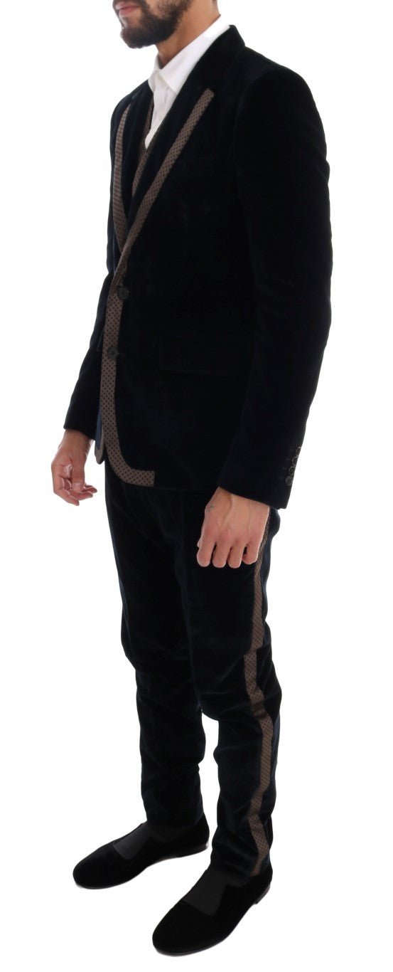 Dolce & Gabbana Elegant Blue Three - Piece Slim Fit Suit - Sandy Store ByNet