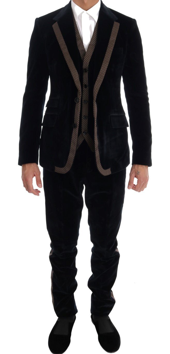 Dolce & Gabbana Elegant Blue Three - Piece Slim Fit Suit - Sandy Store ByNet