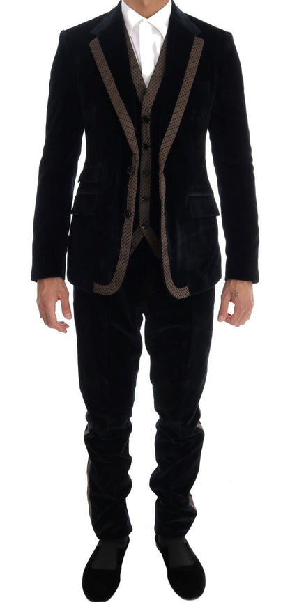 Dolce & Gabbana Elegant Blue Three - Piece Slim Fit Suit - Sandy Store ByNet