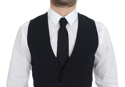 Dolce & Gabbana Elegant Blue Wool Dress Vest - Sandy Store ByNet