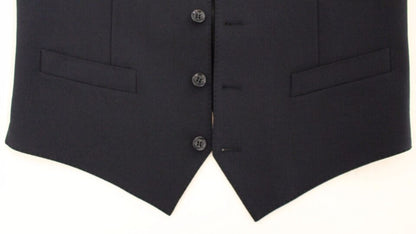 Dolce & Gabbana Elegant Blue Wool Dress Vest - Sandy Store ByNet