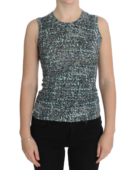 Dolce & Gabbana Elegant Blue Wool Vest Pullover Top - Sandy Store ByNet