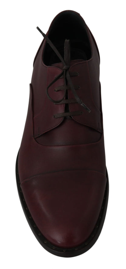 Dolce & Gabbana Elegant Bordeaux Leather Dress Shoes - Sandy Store ByNet