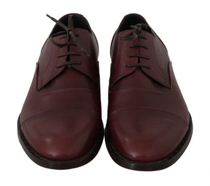 Dolce & Gabbana Elegant Bordeaux Leather Dress Shoes - Sandy Store ByNet