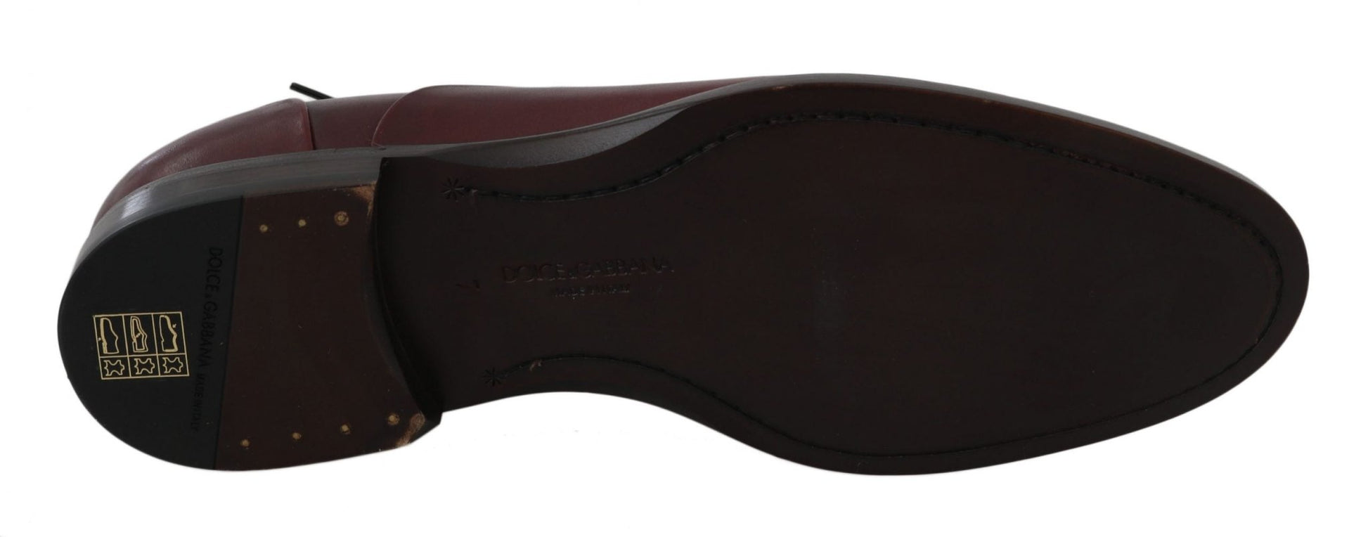 Dolce & Gabbana Elegant Bordeaux Leather Dress Shoes - Sandy Store ByNet
