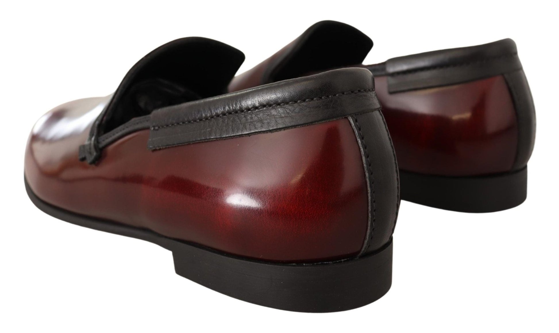 Dolce & Gabbana Elegant Bordeaux Leather Loafers - Sandy Store ByNet
