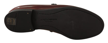 Dolce & Gabbana Elegant Bordeaux Leather Loafers - Sandy Store ByNet