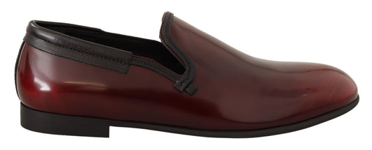 Dolce & Gabbana Elegant Bordeaux Leather Loafers - Sandy Store ByNet