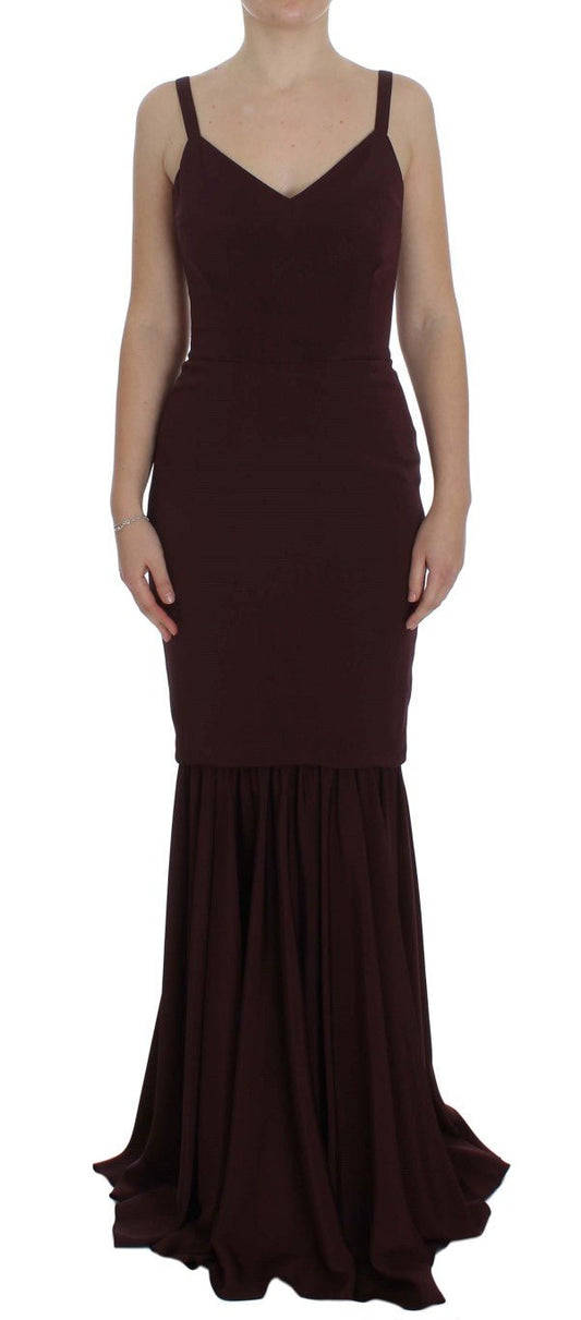 Dolce & Gabbana Elegant Bordeaux Sheath Dress - Sandy Store ByNet