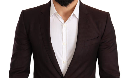 Dolce & Gabbana Elegant Bordeaux Striped Martini Suit - Sandy Store ByNet