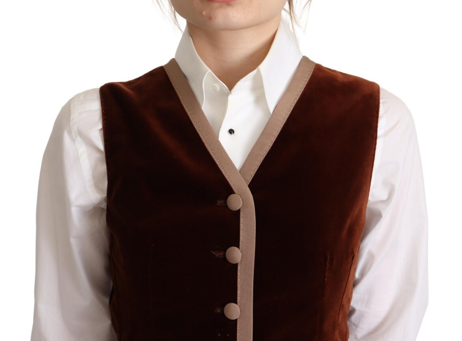 Dolce & Gabbana Elegant Bordeaux Velvet Sleeveless Top - Sandy Store ByNet