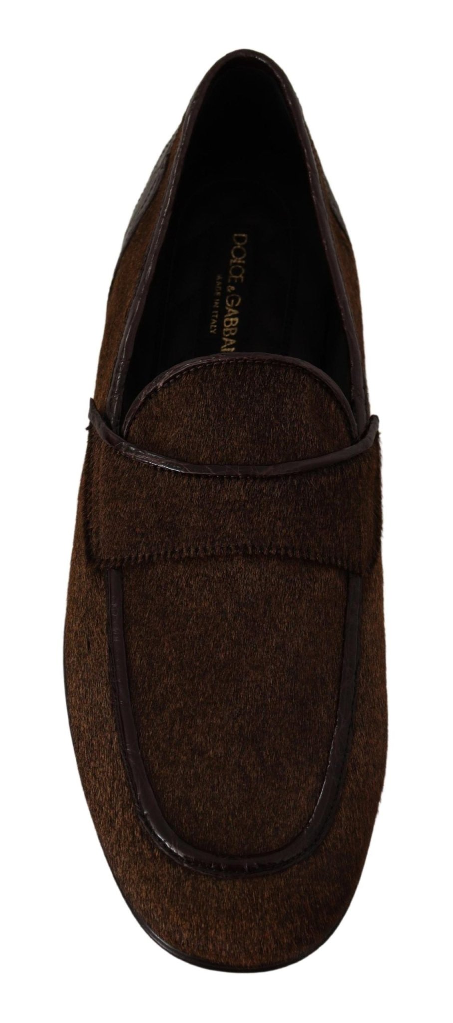 Dolce & Gabbana Elegant Brown Caiman Leather Loafers - Sandy Store ByNet