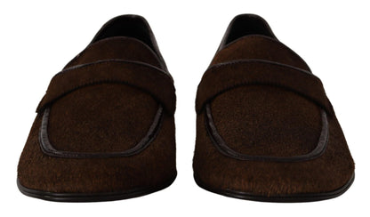Dolce & Gabbana Elegant Brown Caiman Leather Loafers - Sandy Store ByNet