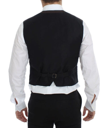 Dolce & Gabbana Elegant Brown Cotton Blend Dress Vest - Sandy Store ByNet