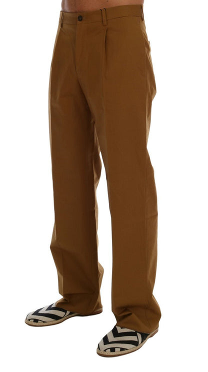Dolce & Gabbana Elegant Brown Formal Trousers for Men - Sandy Store ByNet