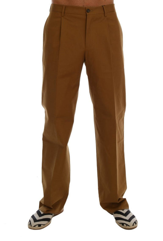 Dolce & Gabbana Elegant Brown Formal Trousers for Men - Sandy Store ByNet