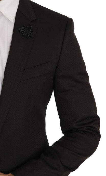 Dolce & Gabbana Elegant Brown Jacquard Martini Suit - Sandy Store ByNet