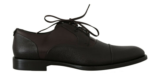 Dolce & Gabbana Elegant Brown Leather Formal Lace - ups - Sandy Store ByNet