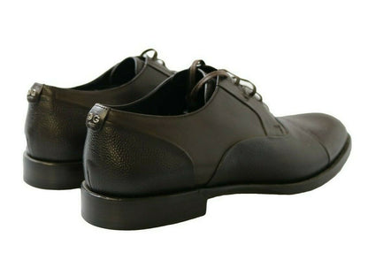 Dolce & Gabbana Elegant Brown Leather Formal Lace - ups - Sandy Store ByNet