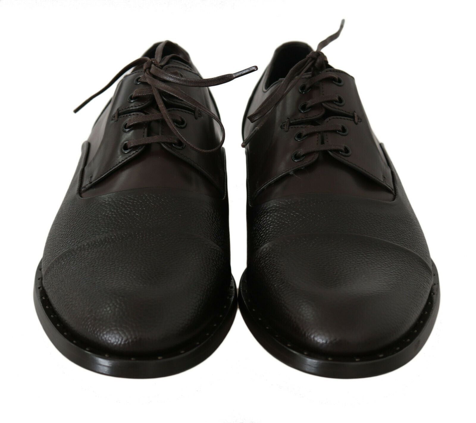 Dolce & Gabbana Elegant Brown Leather Formal Lace - ups - Sandy Store ByNet