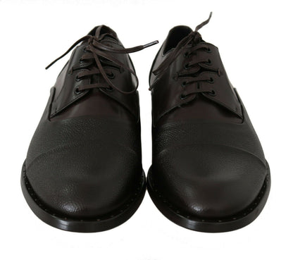 Dolce & Gabbana Elegant Brown Leather Formal Lace - ups - Sandy Store ByNet