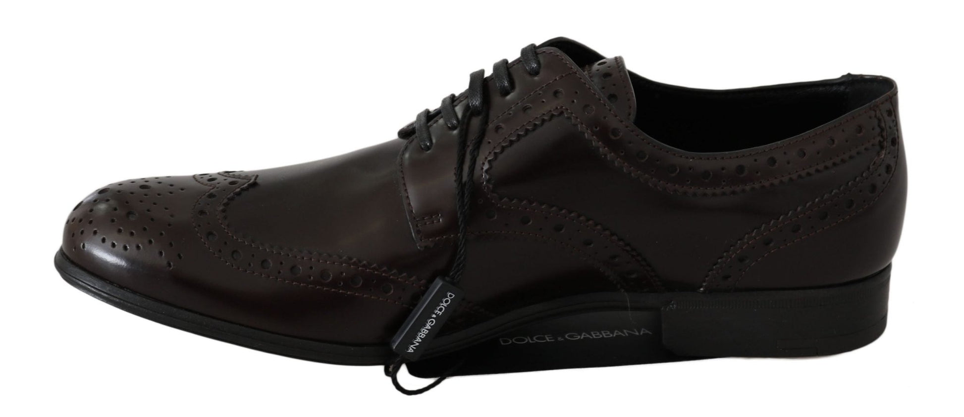 Dolce & Gabbana Elegant Brown Leather Oxford Flats - Sandy Store ByNet