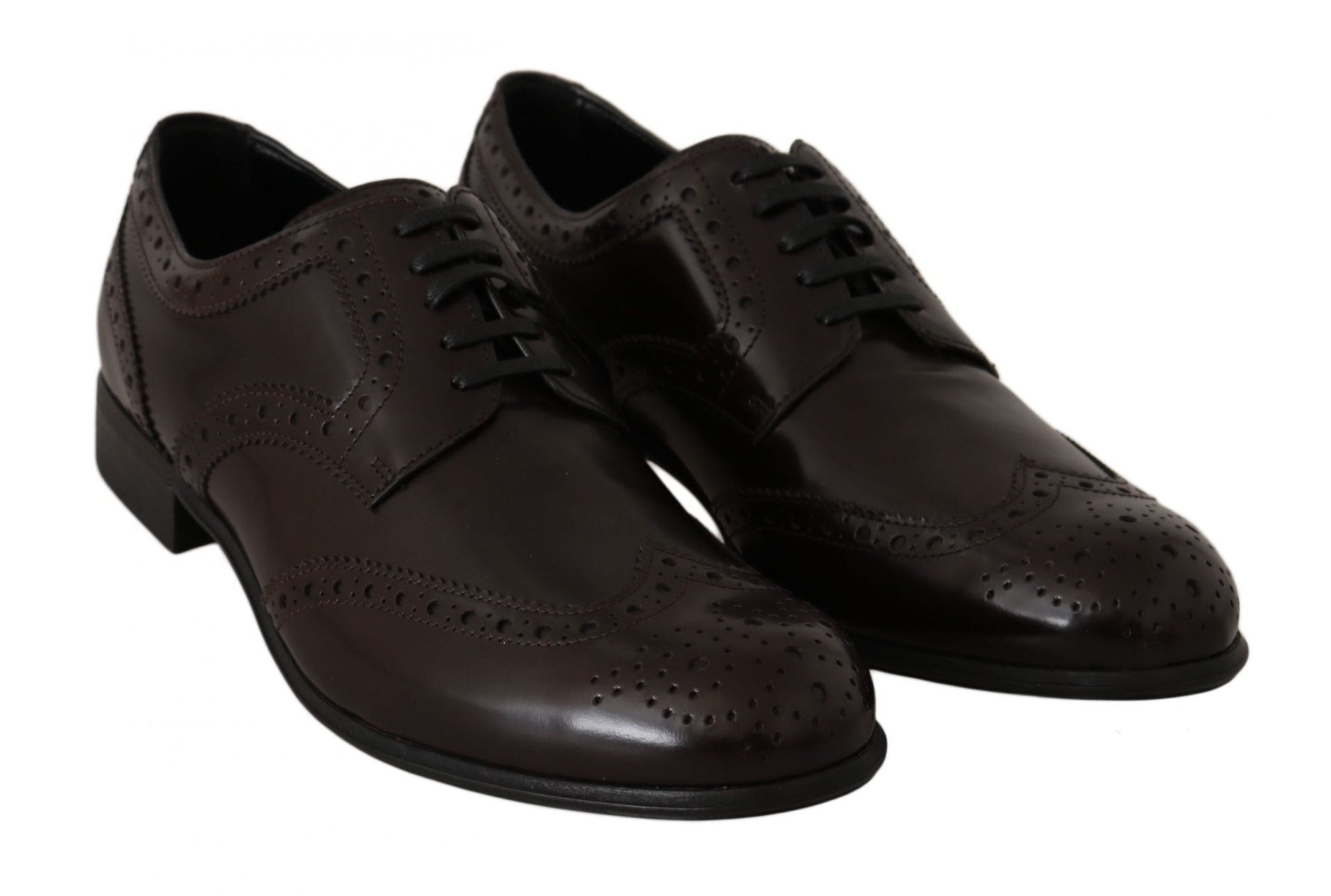 Dolce & Gabbana Elegant Brown Leather Oxford Flats - Sandy Store ByNet