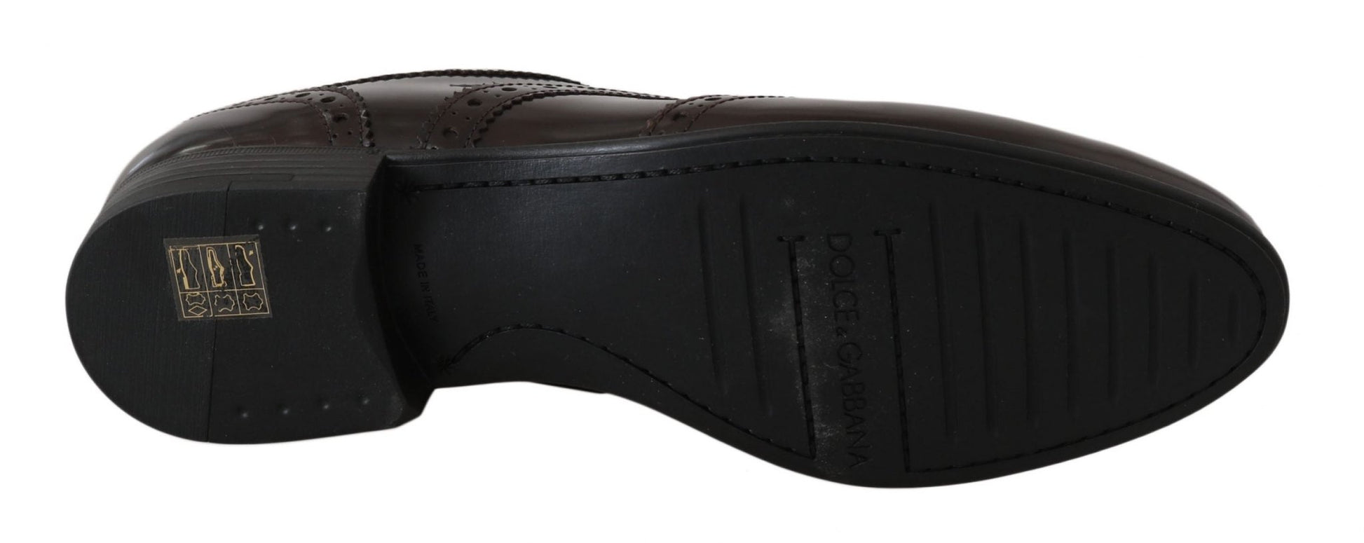 Dolce & Gabbana Elegant Brown Leather Oxford Flats - Sandy Store ByNet