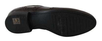 Dolce & Gabbana Elegant Brown Leather Oxford Flats - Sandy Store ByNet