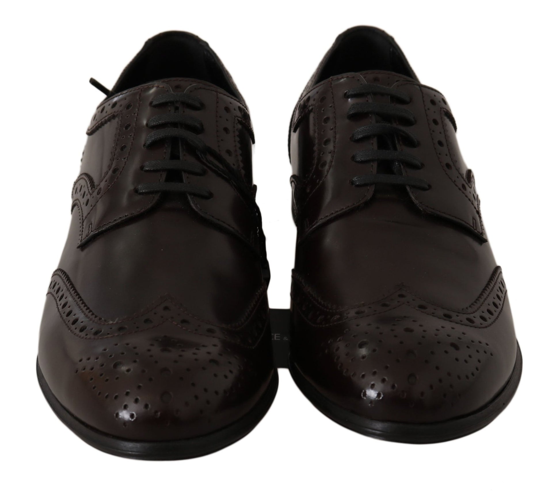Dolce & Gabbana Elegant Brown Leather Oxford Flats - Sandy Store ByNet